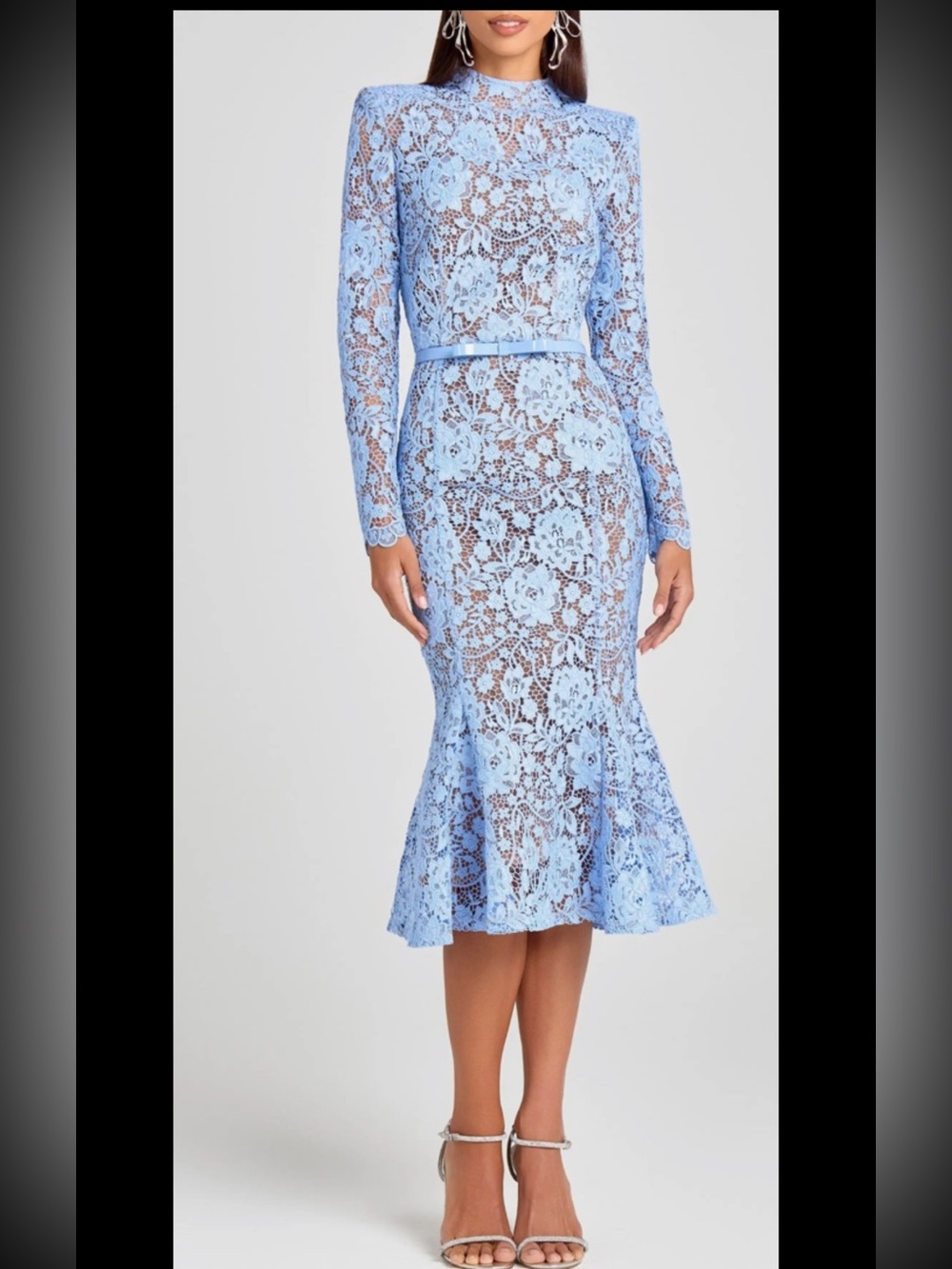 Nadine Merabi Lace Midi Dress,no Slip Lining Dress,no Belt, XL/12/runs Big,new